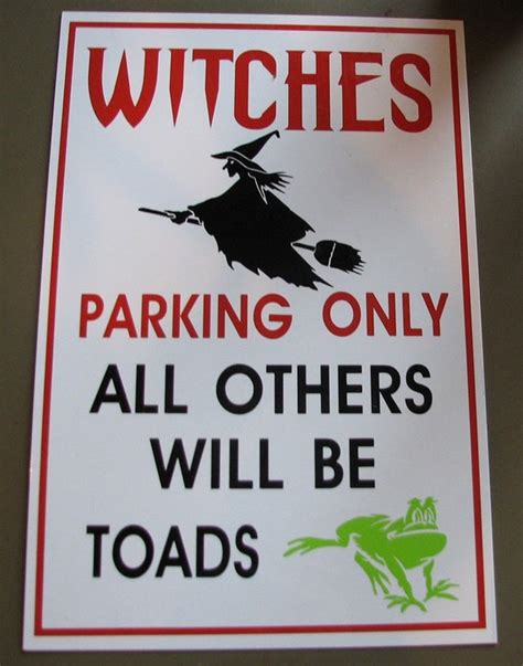Witches parking sign